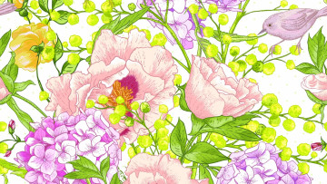 Картинка векторная+графика цветы+ flowers фон цветы