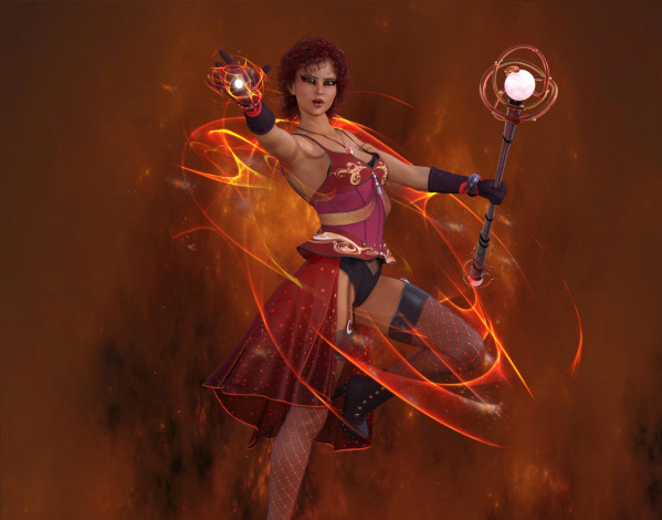 Обои картинки фото 3д графика, фантазия , fantasy, взгляд, девушка, фон