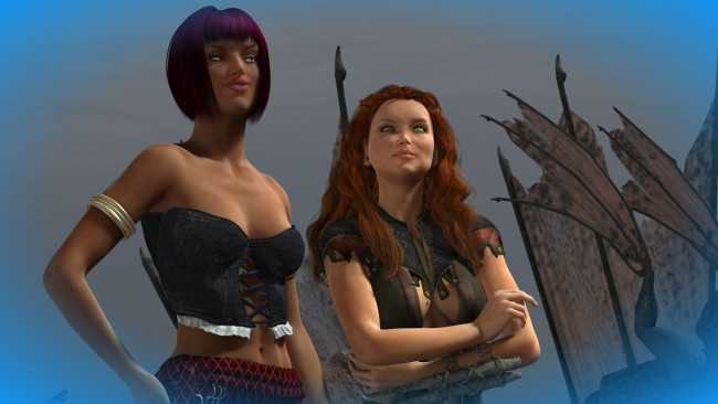 Обои картинки фото 3д графика, фантазия , fantasy, фон, взгляд, девушка