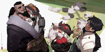 Картинка аниме unknown +другое+ мужчины девочка овцы