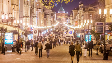 обоя города, нижний новгород , россия, иллюминация, город, нижний, новгород, ночь, огни