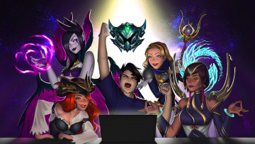 Картинка видео+игры league+of+legends девушки игрок ноутбук победа