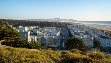 обоя города, сан-франциско , сша, здания, город, побережье, вид, лето, сан, франциско, улица, автор, sharon, mollerus