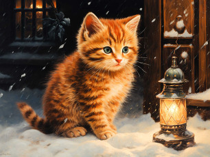 обоя рисованное, животные,  коты, кот, кошка