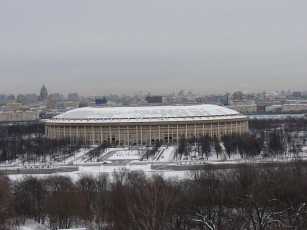 Картинка большая спортивная арена лужники города москва россия