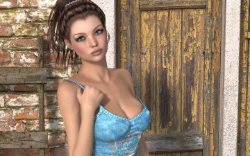 Картинка 3д графика people люди девушка грудь