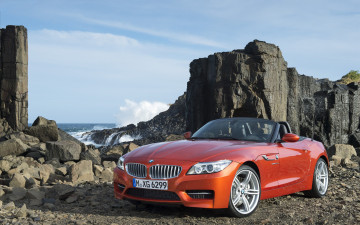 Картинка автомобили bmw z4 бмв зет4 передок берег скалы