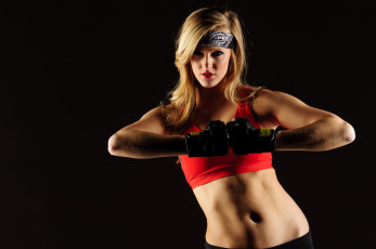 Картинка девушки -unsort+ блондинки девушка перчатки боец
