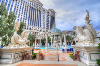 Картинка города лас-вегас+ сша здание фонтан вход