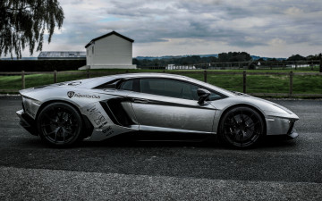 Картинка автомобили lamborghini aventador lp 700-4 серый