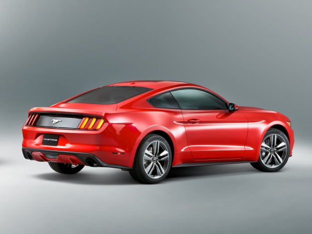 Обои картинки фото автомобили, mustang, coupe, 2014г, красный