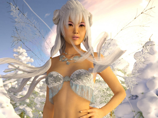 Обои картинки фото 3д графика, люди , people, блондинка, взгляд, фон, девушка