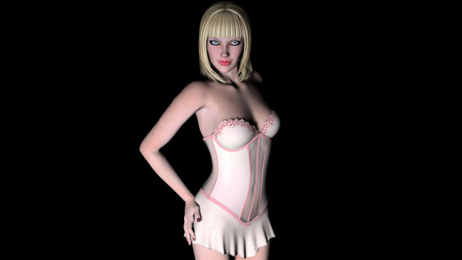 Обои картинки фото 3д графика, люди , people, блондинка, фон, взгляд, девушка