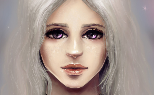 Обои картинки фото рисованное, люди, фан-арт, песнь, льда, и, пламени, таргариен, девушка, фиолетовые, глаза, дейнерис