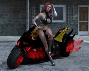 Картинка 3д+графика люди-авто мото+ people-+car+ +moto мотоцикл фон взгляд девушка