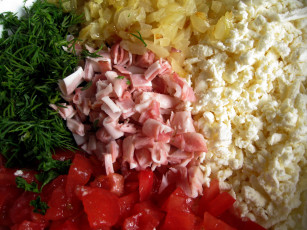 Картинка еда салаты +закуски помидоры ветчина укроп