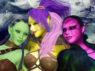 Картинка 3д+графика эльфы+ elves фон взгляд эльфийки