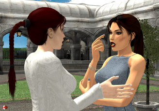 Картинка 3д+графика люди+ people девушки взгляд фон