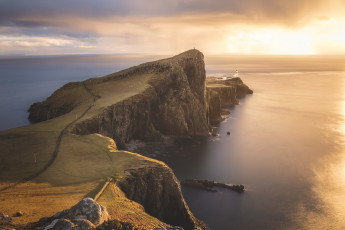 Картинка природа побережье горы океан маяк