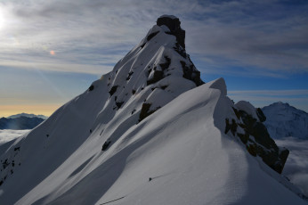 Картинка природа горы облака снег