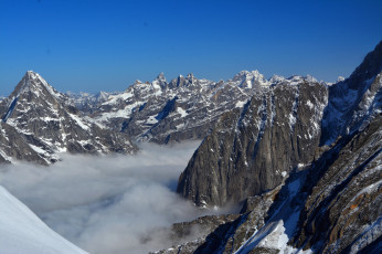 Картинка природа горы снег облака