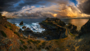 Картинка природа побережье франция бретань финистер крозон форт-капуцинов pawel kucharski