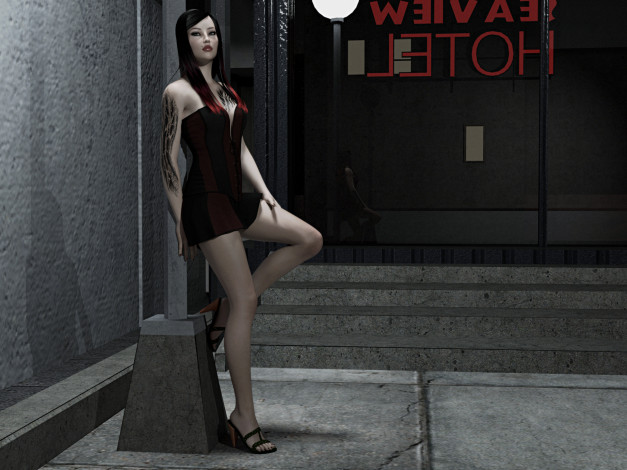 Обои картинки фото 3д графика, люди , people, взгляд, девушка, фон