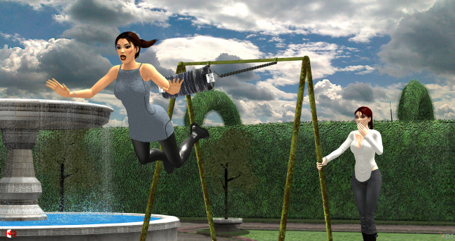 Обои картинки фото 3д графика, люди , people, девушки, взгляд, фон