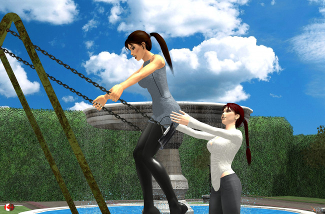 Обои картинки фото 3д графика, люди , people, девушки, взгляд, фон