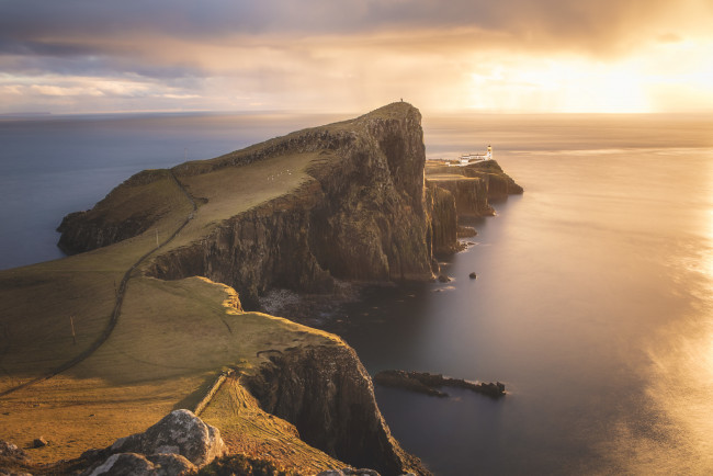 Обои картинки фото природа, побережье, горы, океан, маяк