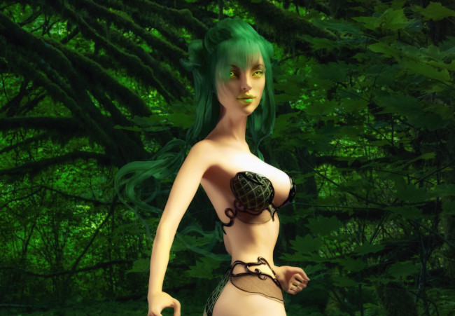 Обои картинки фото 3д графика, фантазия , fantasy, девушка, взгляд, фон