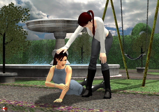 Обои картинки фото 3д графика, люди , people, девушки, взгляд, фон