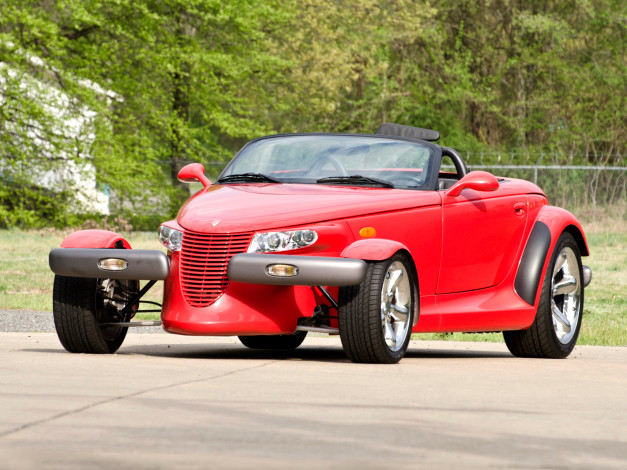 Обои картинки фото plymouth prowler 1999, автомобили, plymouth, prowler, 1999, red