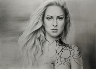 Картинка рисованное люди девушка фон взгляд