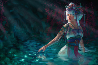 Картинка фэнтези девушки девушка фон вода