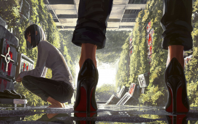 Обои картинки фото guweiz, рисованное, девушка