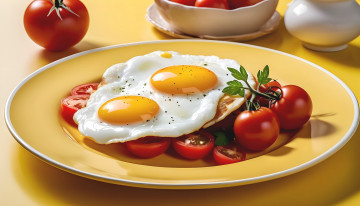 Картинка 3д+графика еда- food помидоры глазунья