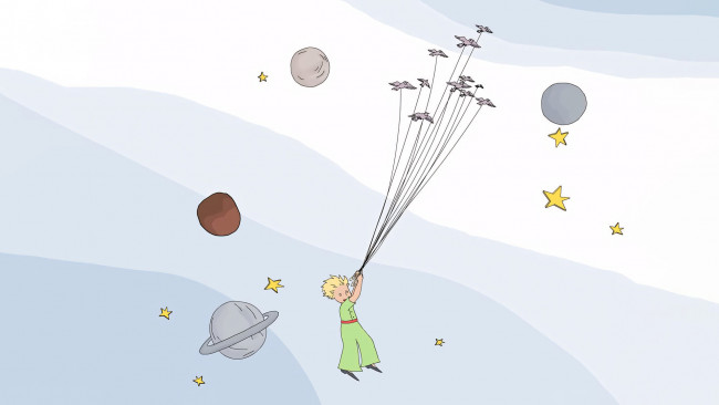 Обои картинки фото 295364, рисованное, кино,  мультфильмы, планеты, звезды, птицы