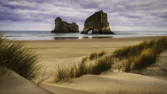 Обои картинки фото wharariki beach, new zealand, природа, побережье, wharariki, beach, new, zealand