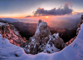 Картинка природа горы ай-петри крым снег зима