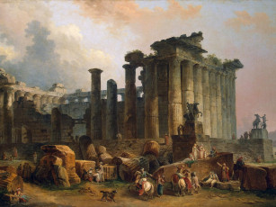 обоя hubert, robert, рисованные