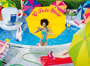 обоя бренды, lavazza, девушка, бельё