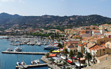 Картинка корабли порты причалы город горы пейзаж