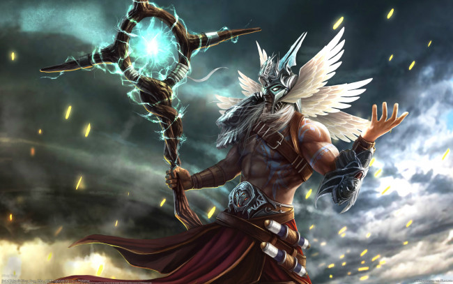 Обои картинки фото bilong, yang, фэнтези, маги, посох, шаман, магия