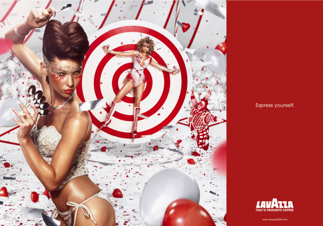Обои картинки фото бренды, lavazza, девушка, бельё
