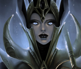 Картинка фэнтези маги девушка доспех глаза