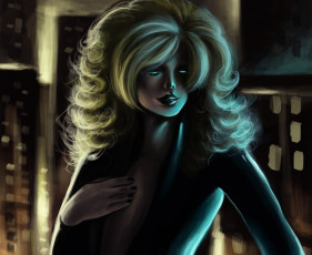 Картинка фэнтези девушки рука девушка капюшон город