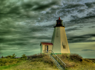 Картинка природа маяки маяк тучи трава