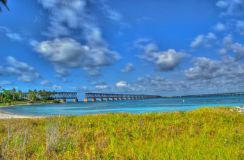 Картинка природа реки озера мост река луг трава