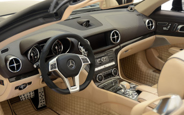 Картинка автомобили спидометры торпедо sports car sl65 amg benz the brabus modified version 800